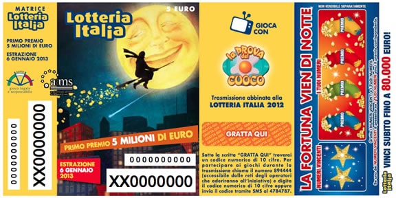 Biglietto Lotteria Italia 2012